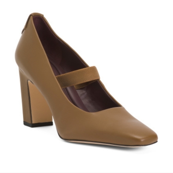 🔹️Franco Sarto 🔹️leather Flexa Bria  Woodland  Brown Square Toe  Leather Pumps - Picture 4 of 6